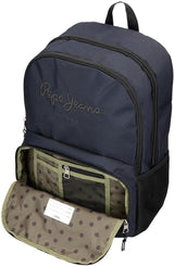 Pepe Jeans Mochila Escolar Cromwell, Doble Compartimento, Negro, 33 x 46 x 15 cm, Poliéster, 22,77 L, Negro, Talla Única, Mochila Escolar con Doble Compartimento Mochilas y Carteras Premium Naty Shop