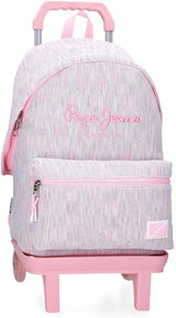 Pepe Jeans Mochila Escolar Miri, Rosa, 31 x 44 x 17,5 cm, Poliéster, 22,79 l, Rosa, Mochila Escolar Mochilas y carteras Premium Naty Shop Mochila 42 + Trolley