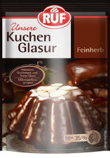 RUF Cake Glaze Bourbon Vainilla, 100g en bolsa, apto para microondas, para glasear y decorar galletas, muffins y tartas, sin gluten Pasta de azúcar Naty Shop Tarta fina