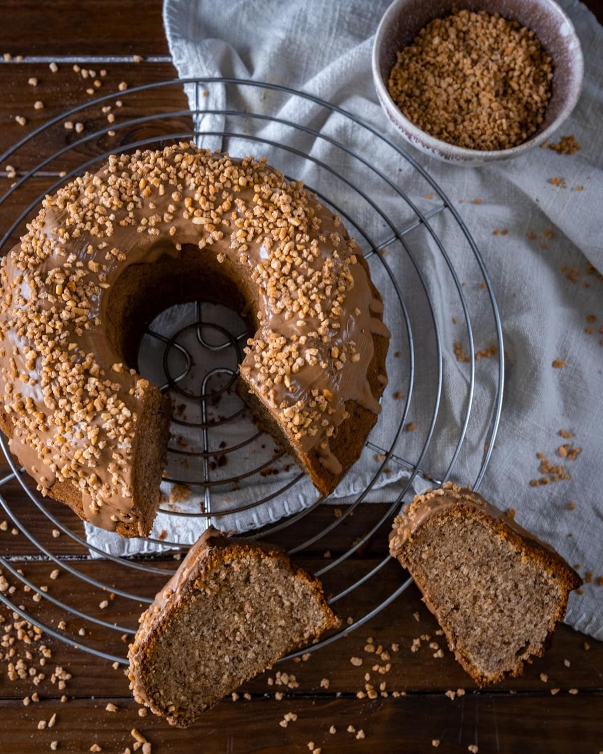 RUF Cake Glaze Avellana, bolsa de 100g, apto para microondas, para glasear tartas con nueces, bombones y natillas, sin gluten (pack de 4) Naty Shop Pasta de Azúcar