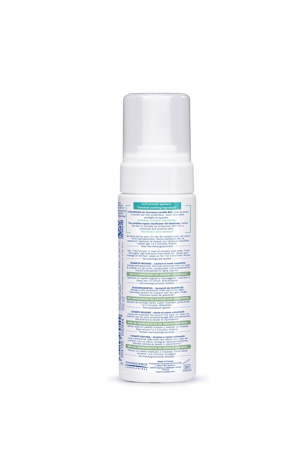 Champú mousse para costras de leche, cabello, bebés, niños, toda la familia - Ayuda a eliminar las costras de leche, limpieza suave, no pica (150ml) Infantil - Baño y Cuidado Naty Shop