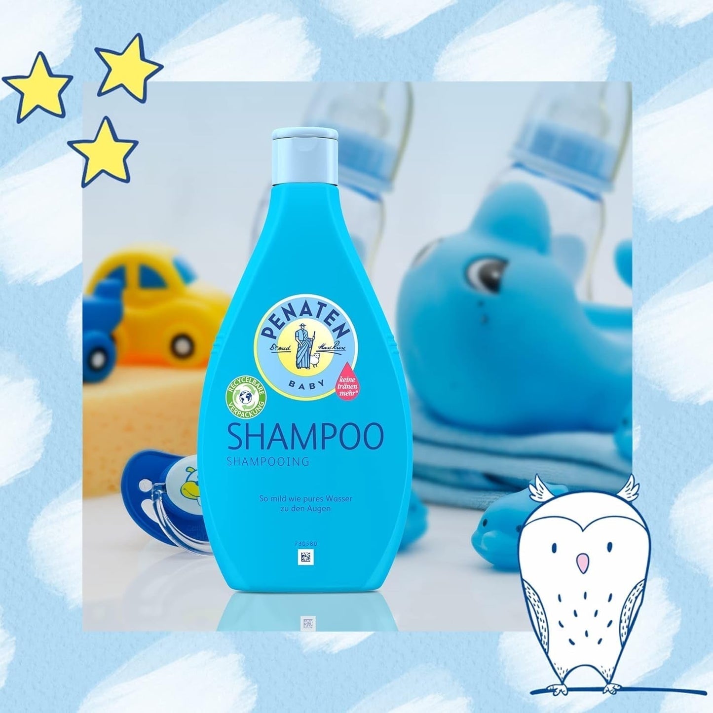 Champú PENATEN (400 ml), champú especialmente suave para bebés, para un cabello suave y fácil de peinar, tan suave como el agua ocular pura, en envase reciclable (pack de 2) Infantil - Baño y Cuidado Naty Shop