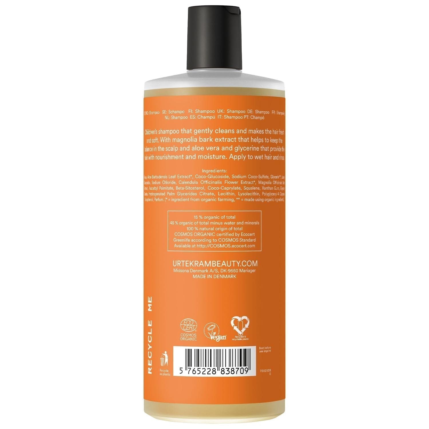 Champú infantil Urtekram ecológico de fácil cuidado, 500 ml Infantil - Baño y Cuidado Naty Shop
