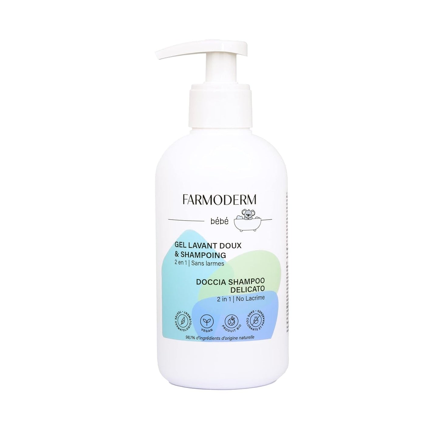 Champú y gel limpiador 2 en 1 Champú y gel limpiador suave diario para bebé - vegano y ecológico - con 98% de ingredientes naturales - Champú sin lágrimas para niños y bebés - 300 ml Infantil - Baño y cuidado Naty Shop Default title