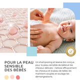 Champú y gel limpiador 2 en 1 Champú y gel limpiador suave diario para bebé - vegano y ecológico - con 98% de ingredientes naturales - Champú sin lágrimas para niños y bebés - 300 ml Infantil - Baño y cuidado Naty Shop