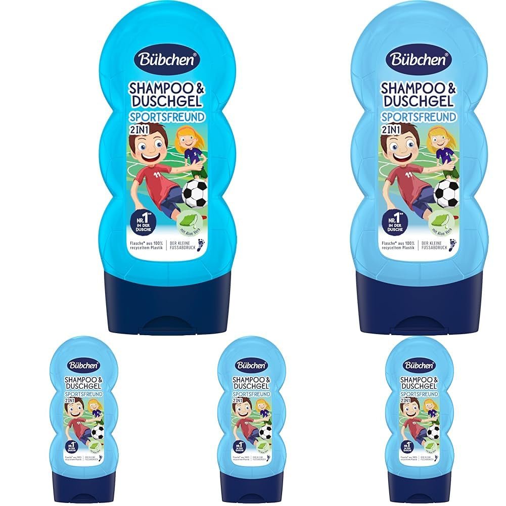 Champú y gel de ducha Buebchen Sportsfreund 2en1, 230 ml Infantil - Baño y Cuidado de la piel Naty Shop 230 Ml (pack de 5)