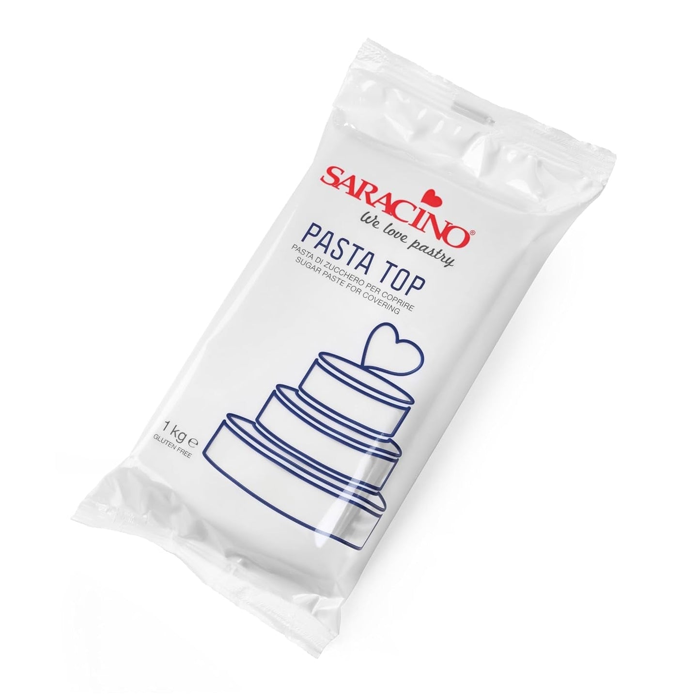 Saracino Fondant Top, Pasta De Azúcar Para Recubrir 1 kg, Made In Italy Pasta De Azúcar Naty Shop Blanco