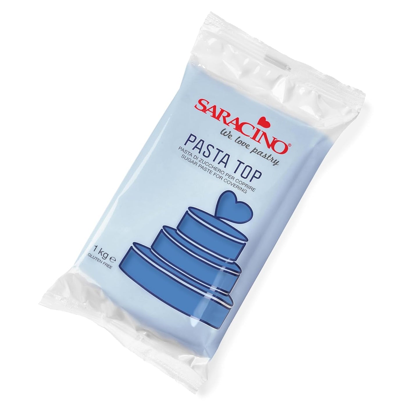 Saracino Fondant Top, Pasta De Azúcar Para Recubrir 1 kg, Made In Italy Pasta De Azúcar Naty Shop Azul