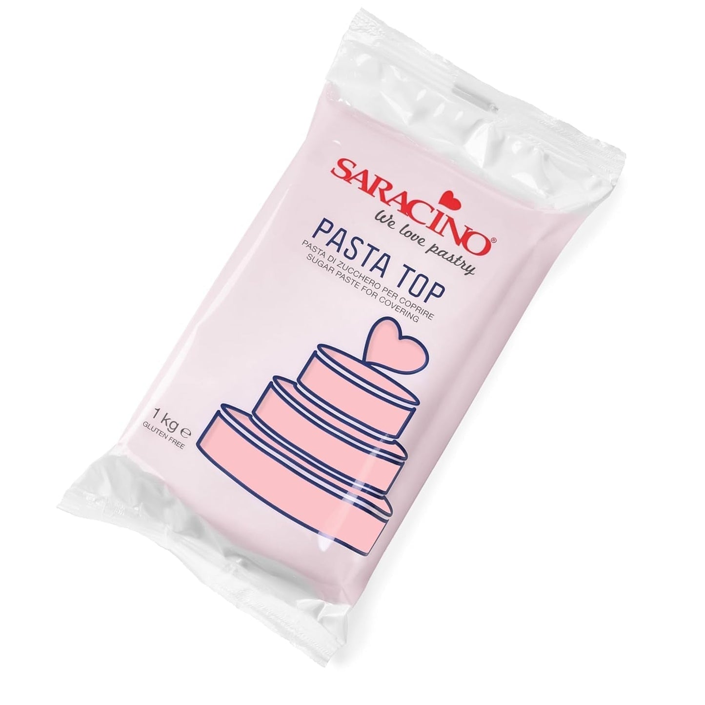 Saracino Fondant Top, Pasta De Azúcar Para Recubrir 1 kg, Made In Italy Pasta De Azúcar Naty Shop Niño rosa