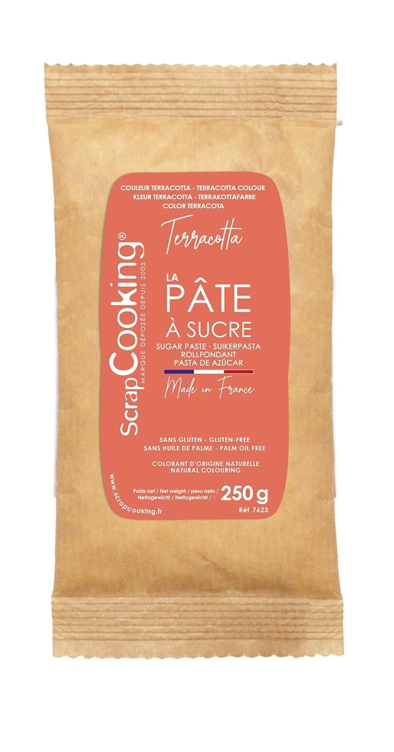 ScrapCooking - Pâte à Sucre Vert Sauge 250g - Colourant d'Origine Naturelle - Sans Gluten, Sans Huile de Palme - Pour Gâteaux, Pâtisseries Anniversaire - Vert Pastel - Fabrikie en France - 7621 Pasta de azúcar Naty Shop Terracota roja