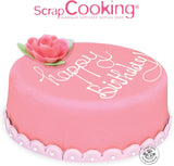 ScrapCooking - Rollo de fondant rosa â'¬ 36 cm - Fondant negro enrollado 430 g - Cake topper decoración de tartas, repostería, cumpleaños, fiestas - Rosa - 7264 Pasta de azúcar Naty Shop