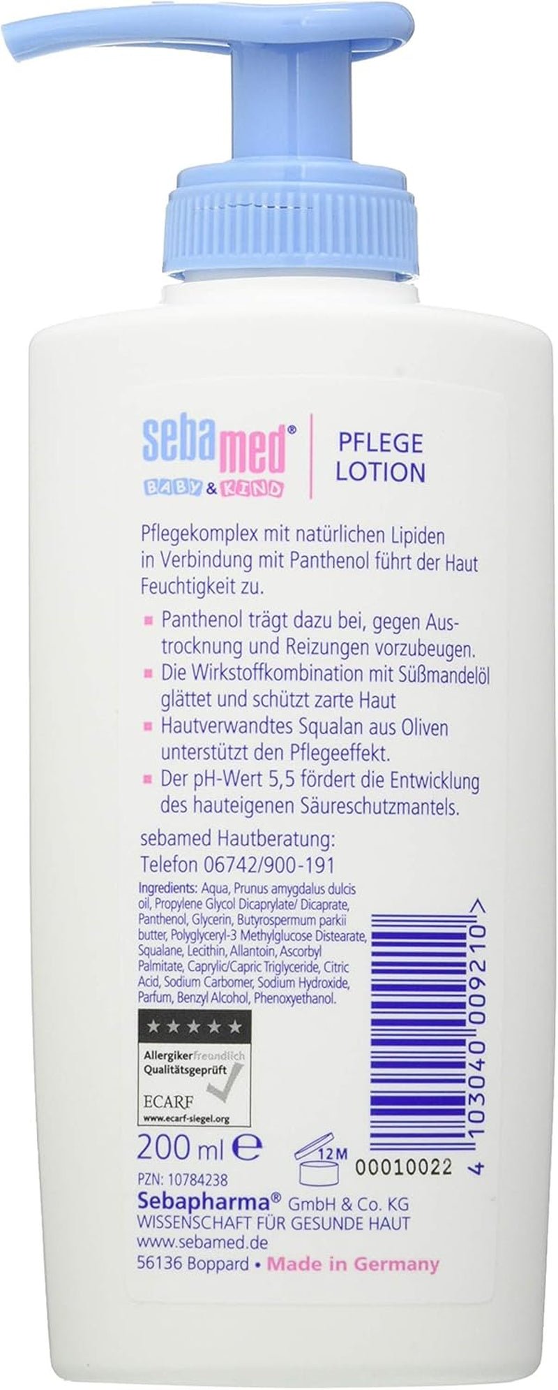 Sebamed Loción Cuidado Bebé y Niño con Pantenol, pack de 2, 2 x 200 ml, cuida suavemente la delicada piel de los niños, también la piel seca y con irritaciones Infantil - Baño y Cuidado Naty Shop