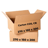 Juego de 20 cajas de cartón CO5, CB, 270 x 150 x 200 Cajas de embalaje Nati Shop