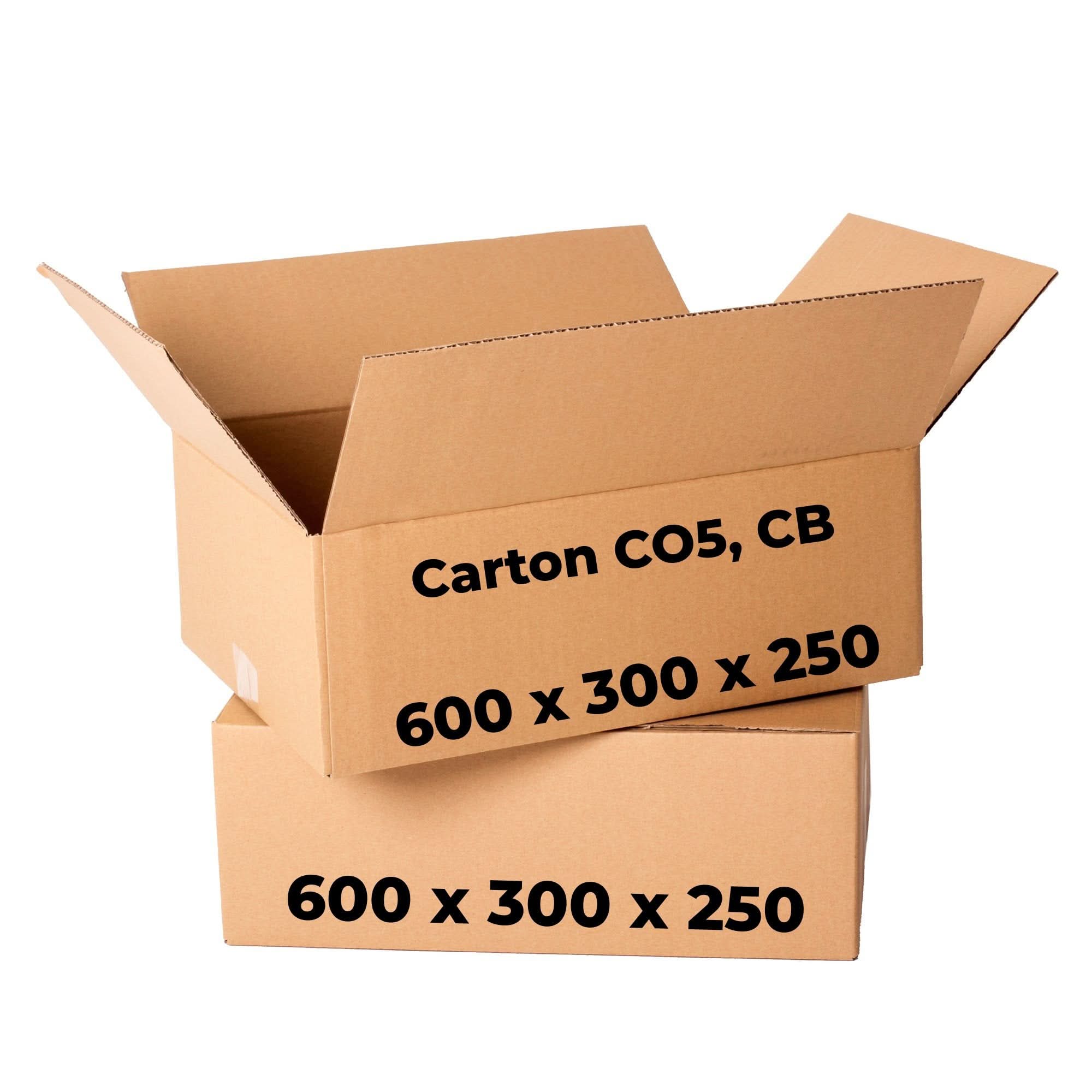 Juego de 20 cajas de cartón CO5, CB, 600 x 300 x 250 Cajas de embalaje Nati Shop