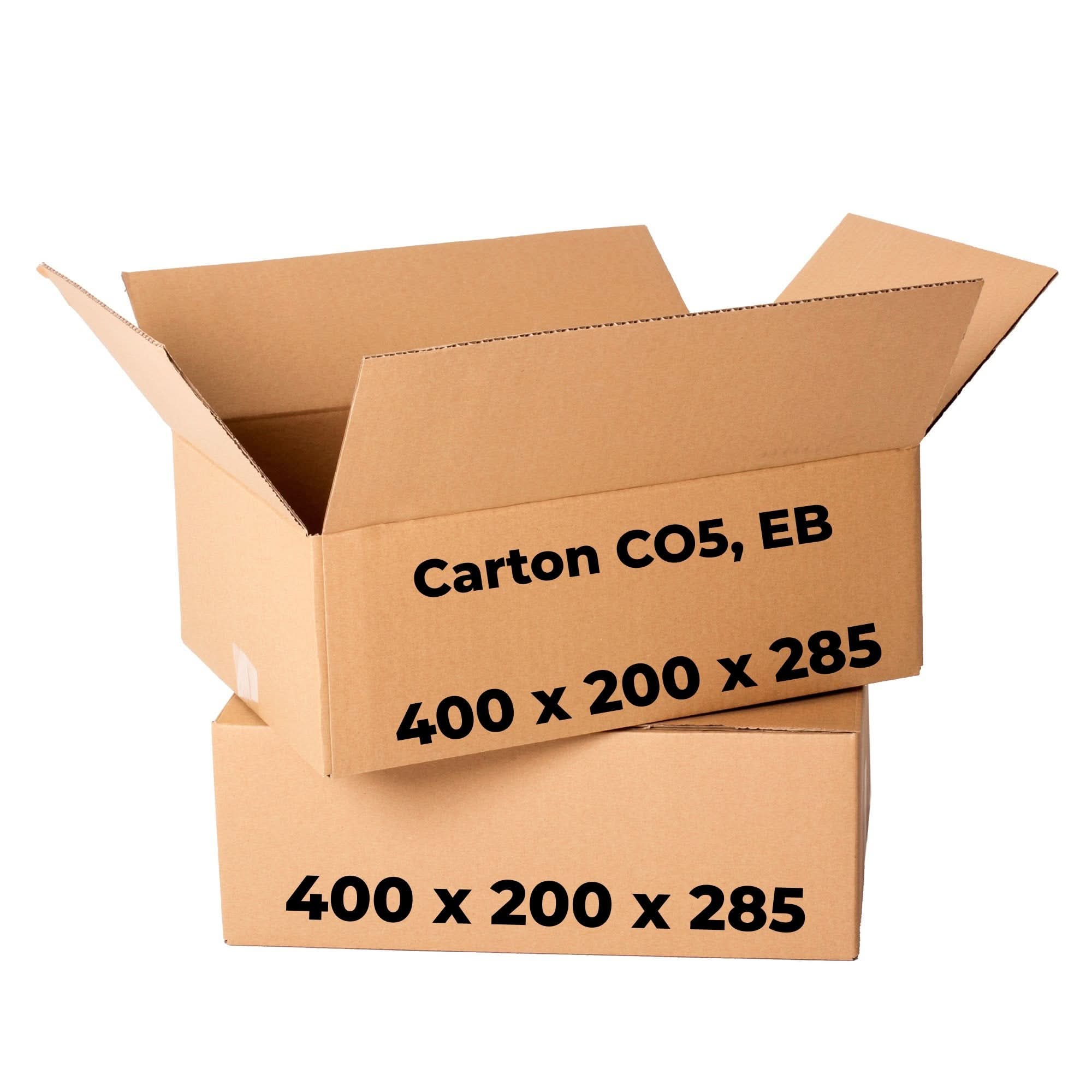 Juego de 20 cajas de cartón CO5, EB, 400 x 200 x 285 Cajas de embalaje Nati Shop