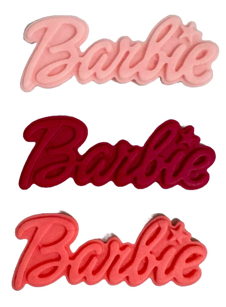 Set de 3 decoraciones de azúcar comestible, Barbie Decoraciones de pasta de azúcar Nati Shop