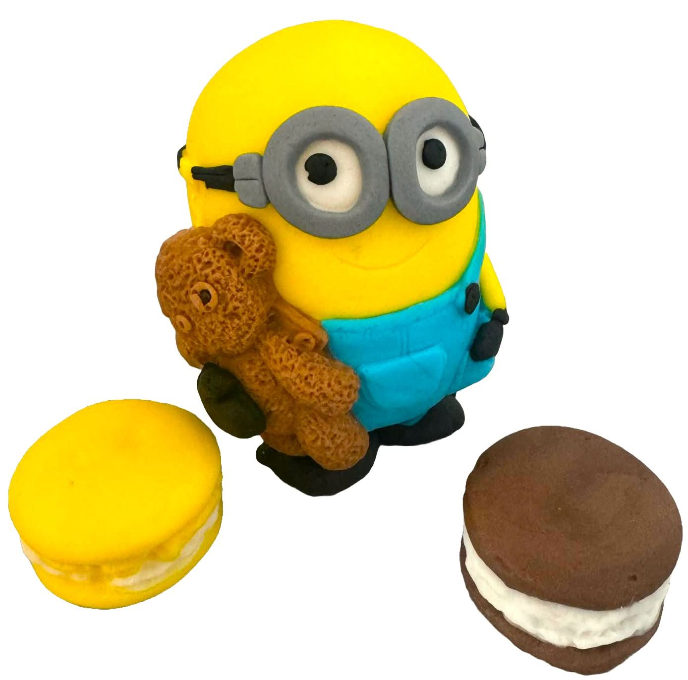 Set de 3 adornos de azúcar comestible, Bob, Minions Decoraciones de pasta de azúcar Nati Shop