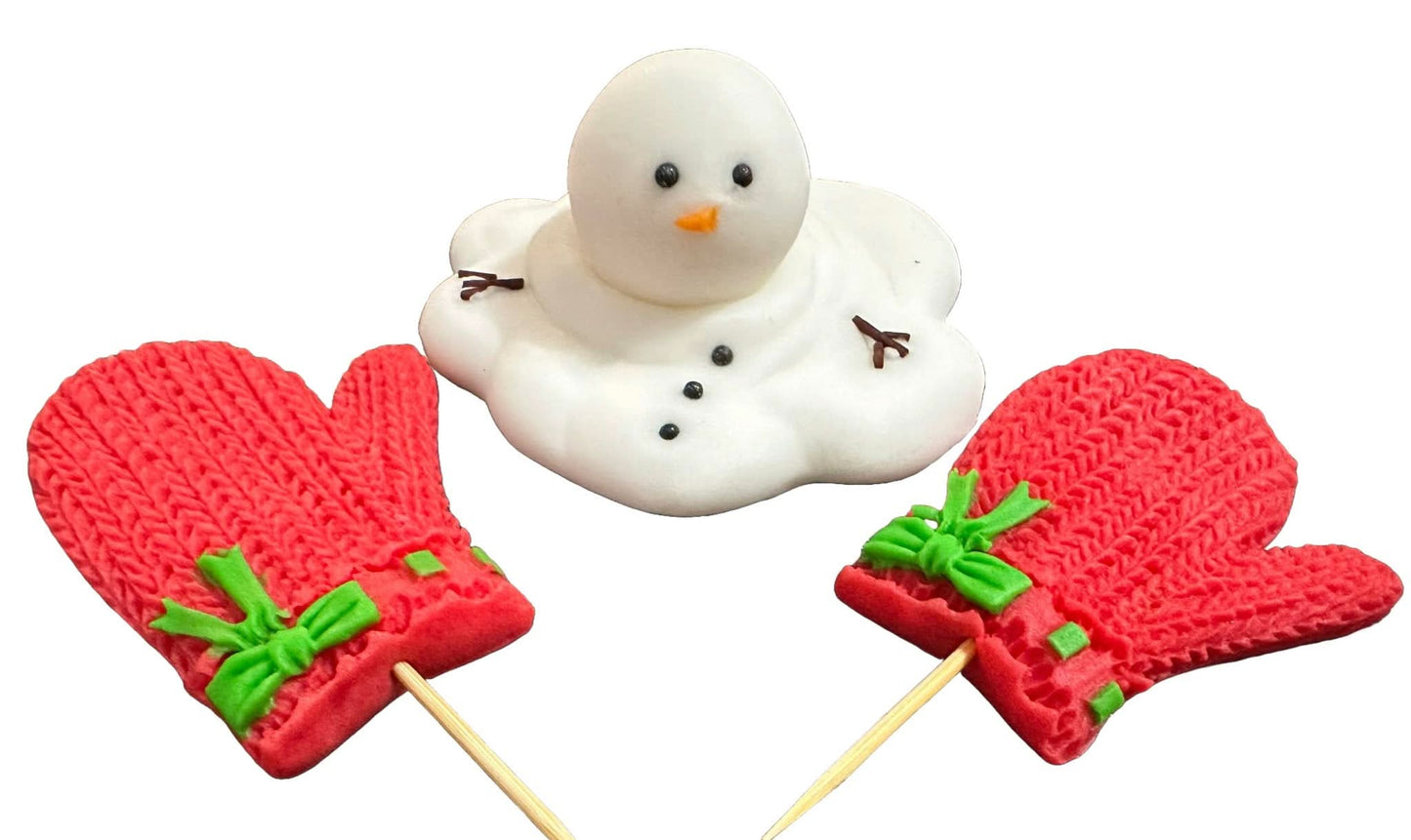 Set de 3 adornos de azúcar comestible, Navidad Nati Shop