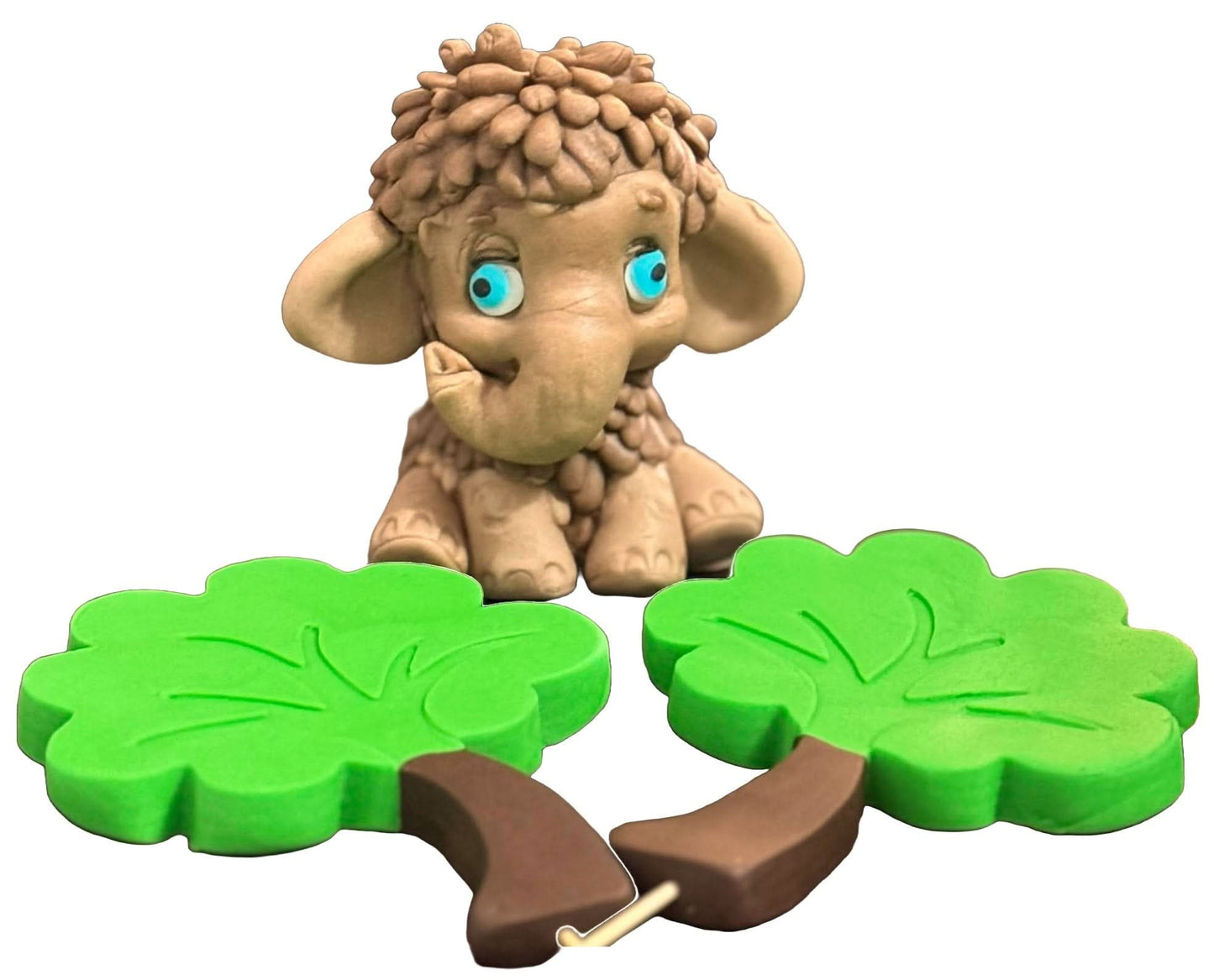 Set de 3 adornos de azúcar comestible, Decoraciones en Pasta de Azúcar Elefant Nati Shop