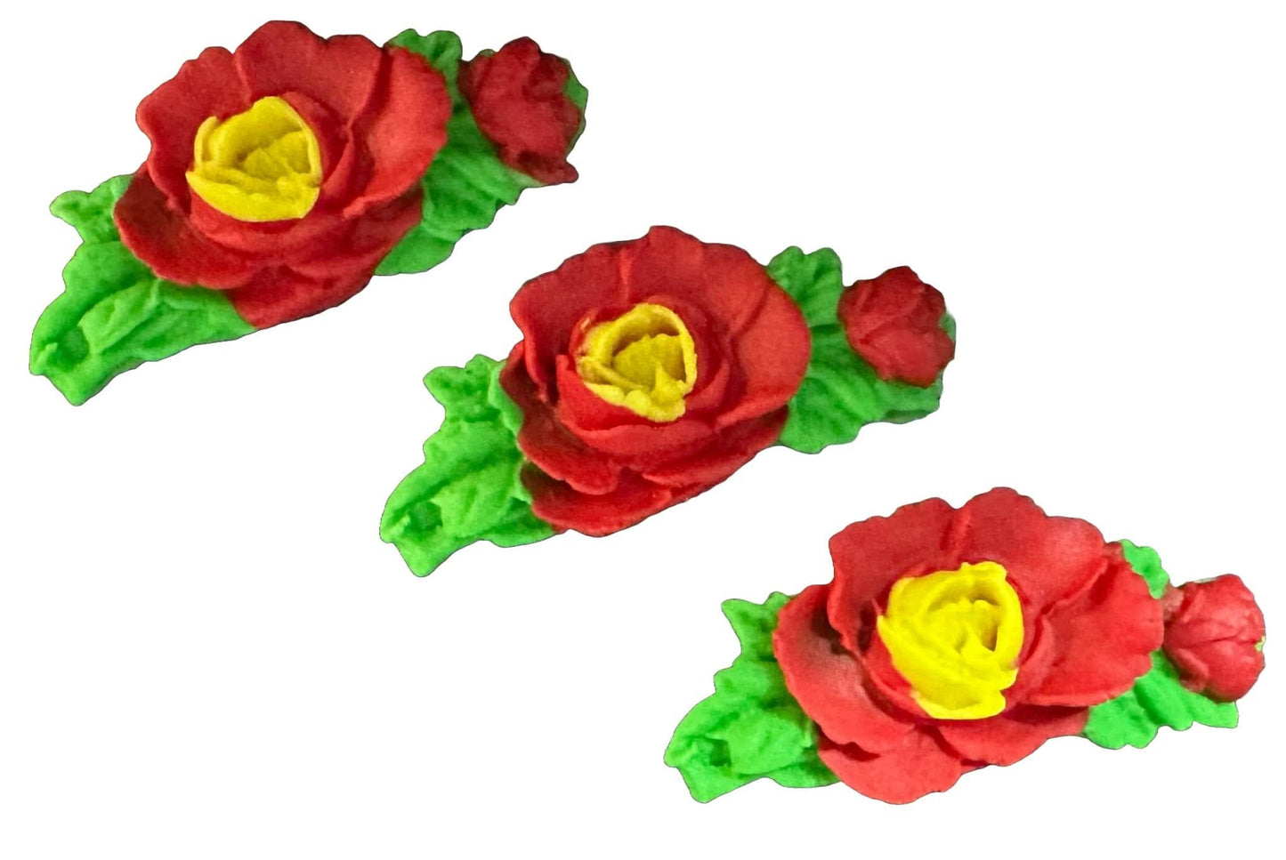 Set de 3 decoraciones de azúcar comestible, rosas Decoraciones de Sugar Paste Nati Shop