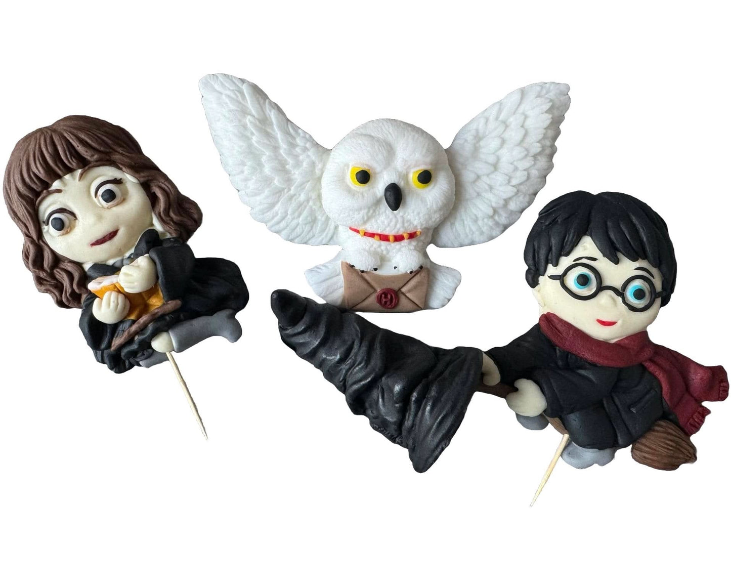 Set de 4 decoraciones de azúcar comestible, Decoraciones de pasta de azúcar de Harry Potter Nati Shop