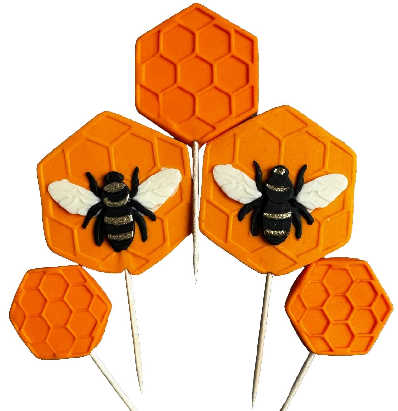 Set de 5 decoraciones de azúcar comestible, Abejas Decoraciones de Pasta de Azúcar Nati Shop