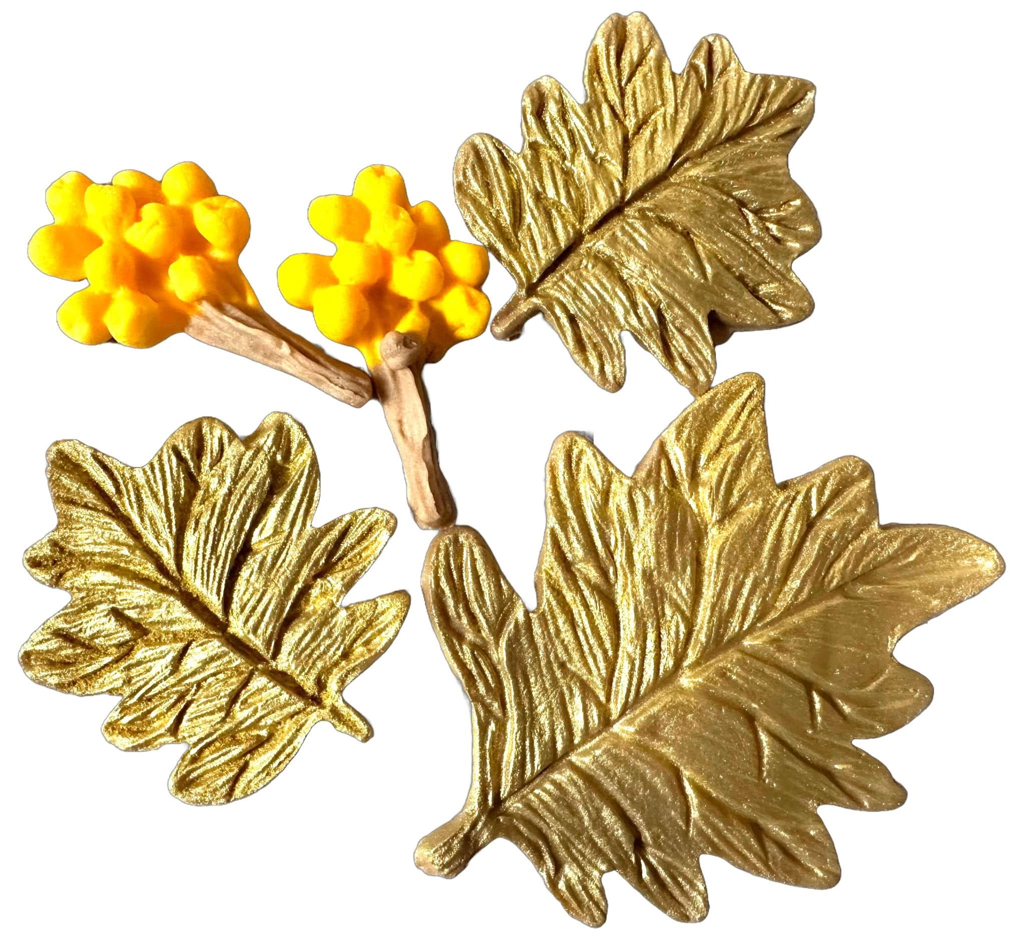 Set de 5 decoraciones de azúcar comestible, Decoraciones de pasta de azúcar de otoño Nati Shop