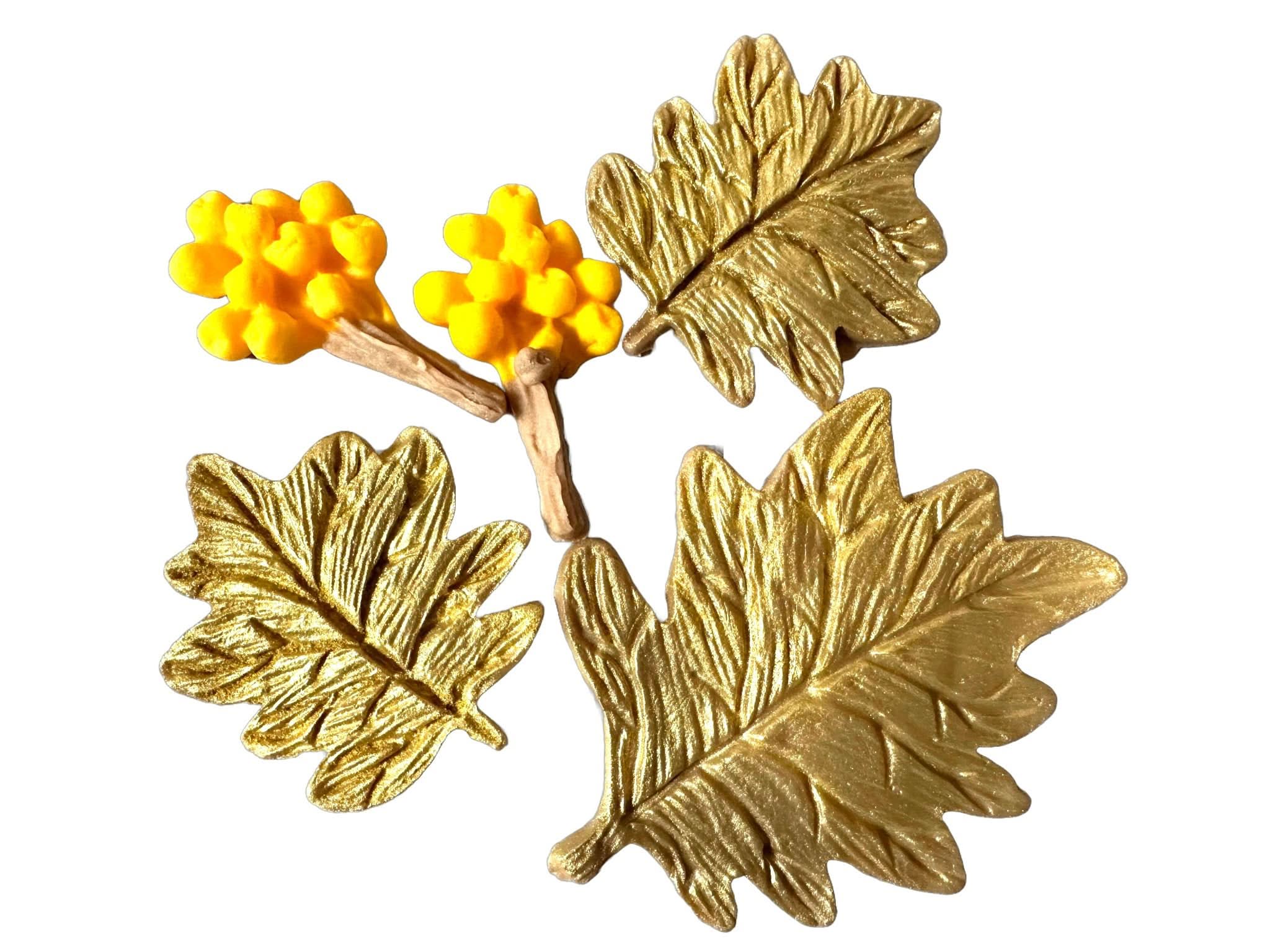 Set de 5 decoraciones de azúcar comestible, Decoraciones de pasta de azúcar de otoño Nati Shop