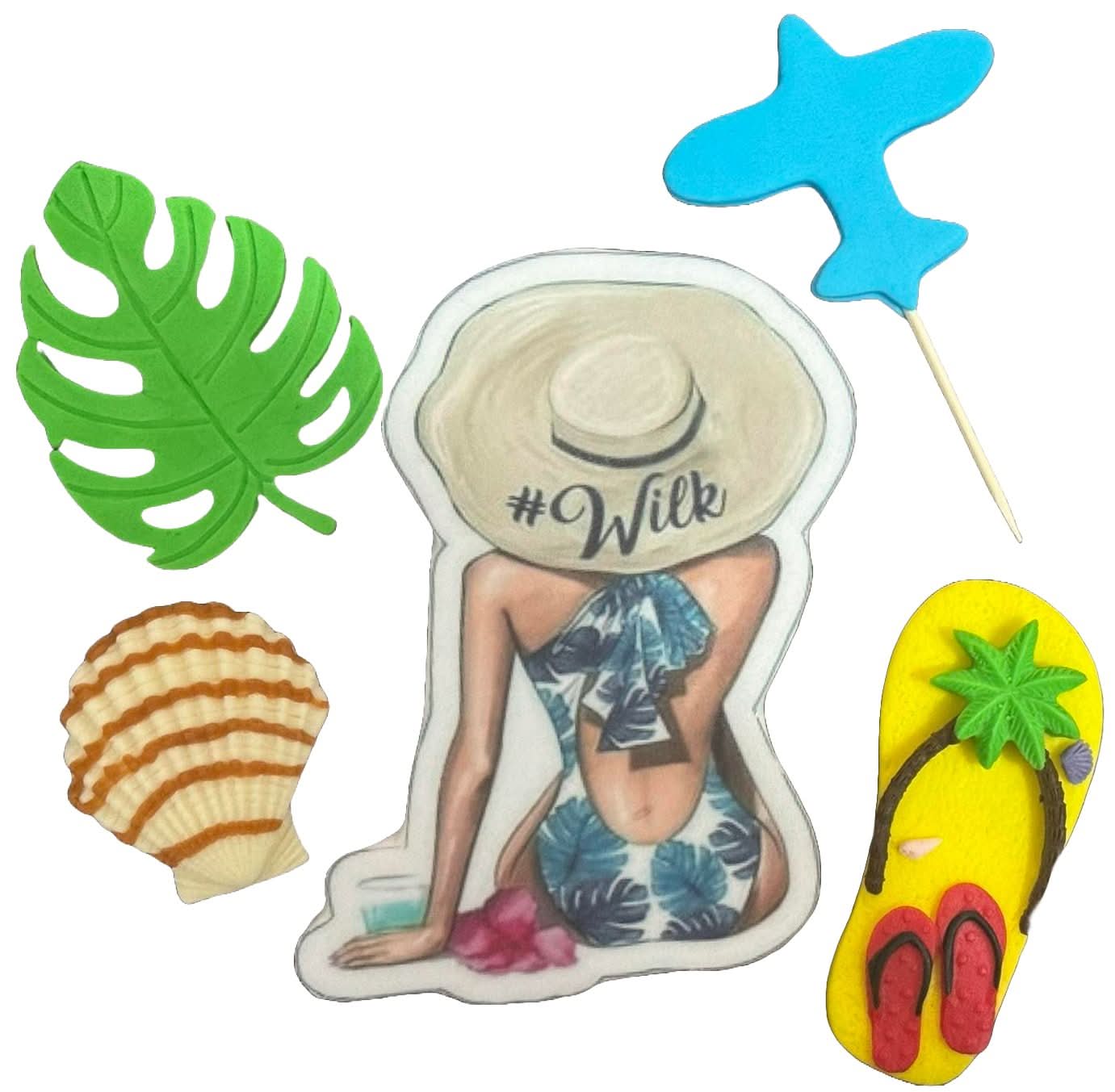 Juego de 5 decoraciones de azúcar comestible, Decoraciones navideñas exóticas de pasta de azúcar Nati Shop