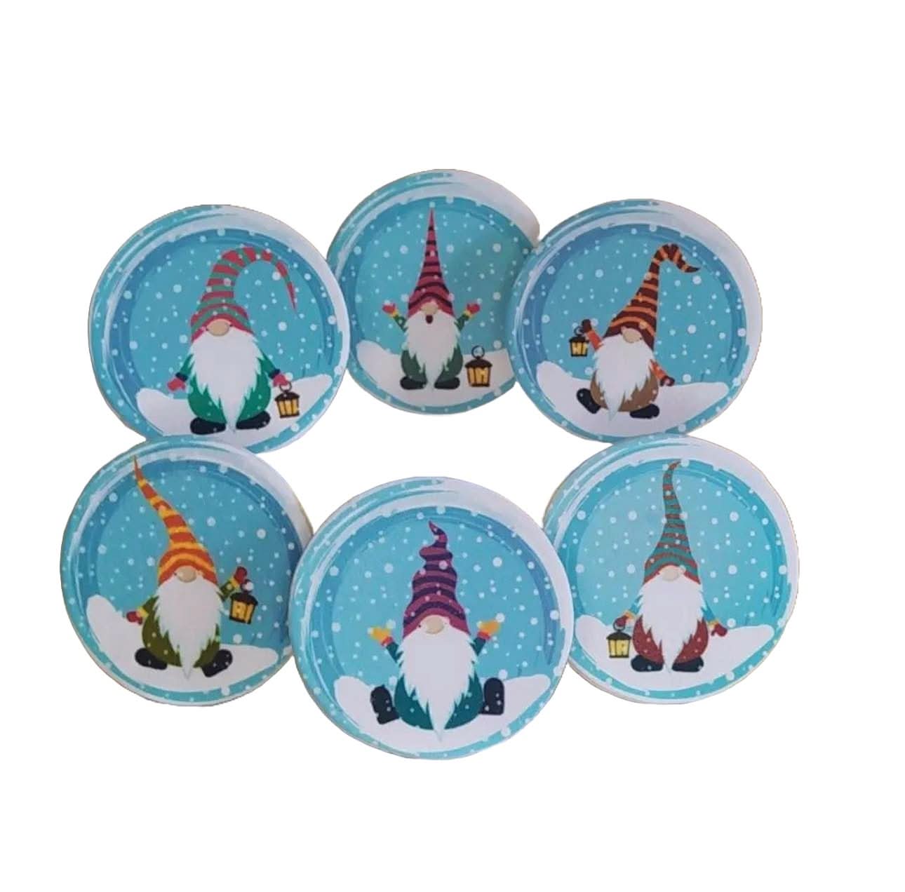 Set de 6 adornos de azúcar comestible, Navidad Nati Shop