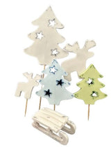 Set de 6 decoraciones de azúcar comestible, Decoraciones de pasta de azúcar de invierno Nati Shop