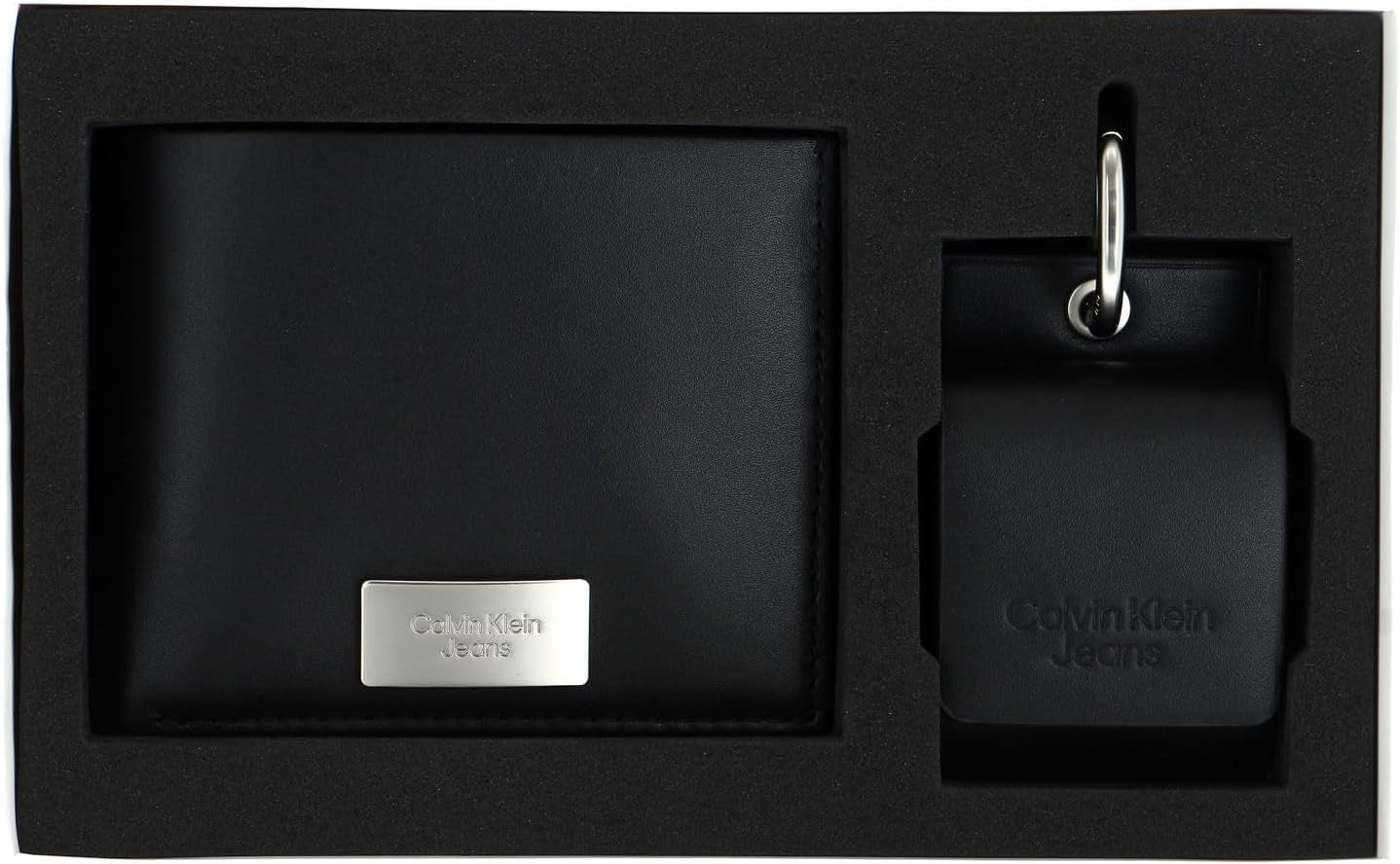 Calvin Klein Jeans Set de regalo para hombre con cartera plegable y funda para AirPods, negro (Black), cartera de hombre talla única Naty Shop