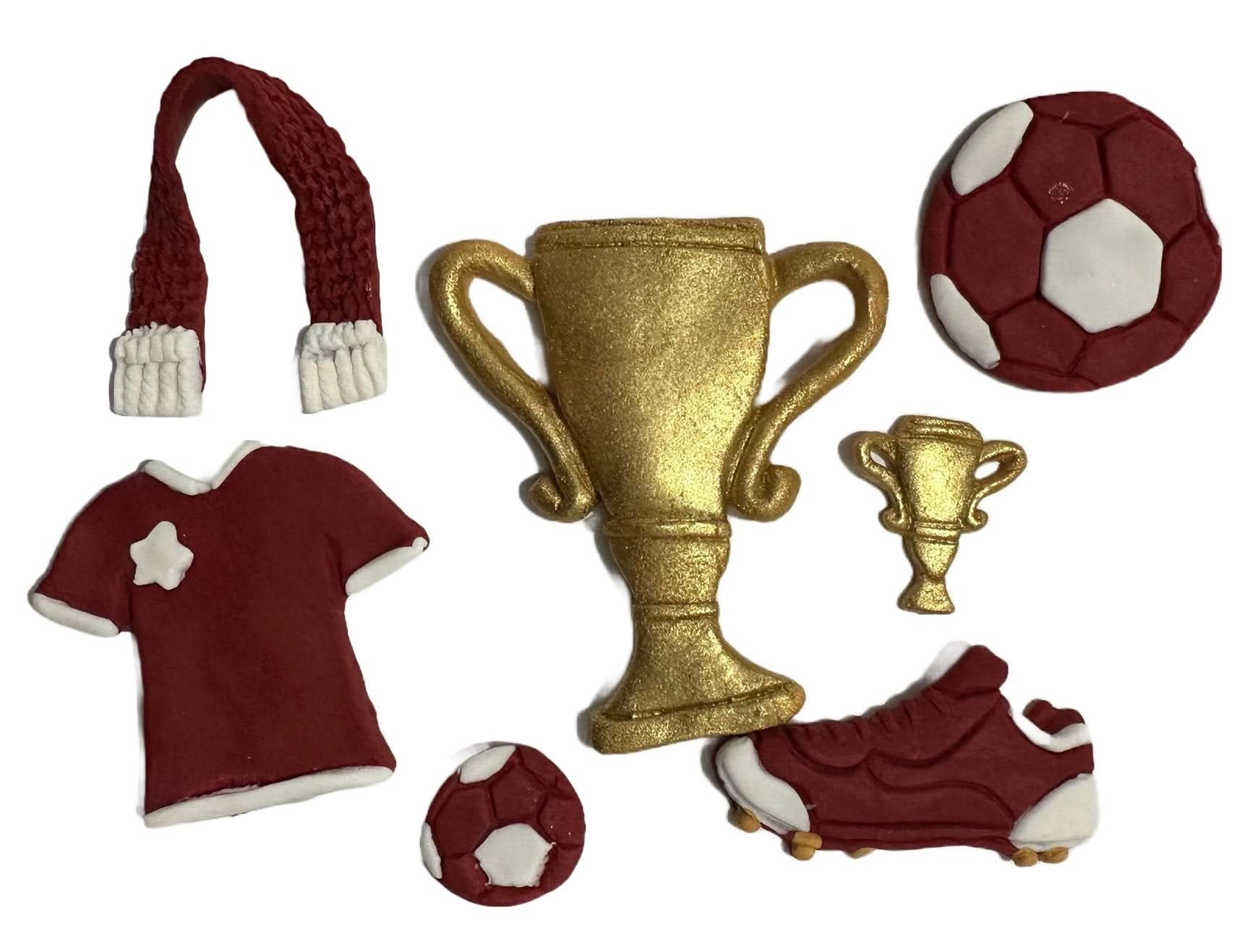 Set de adornos comestibles de azúcar, Adornos de pasta de azúcar de fútbol Nati Shop