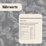 SIVIFOOD pasas negras jumbo 300g - pasas negras grandes y deliciosas uvas afrutadas dulces secadas naturalmente de primera calidad sin azufre sin azúcar sin azúcar sin aceite Aditivos Kishmish Productos deshidratados Naty Shop