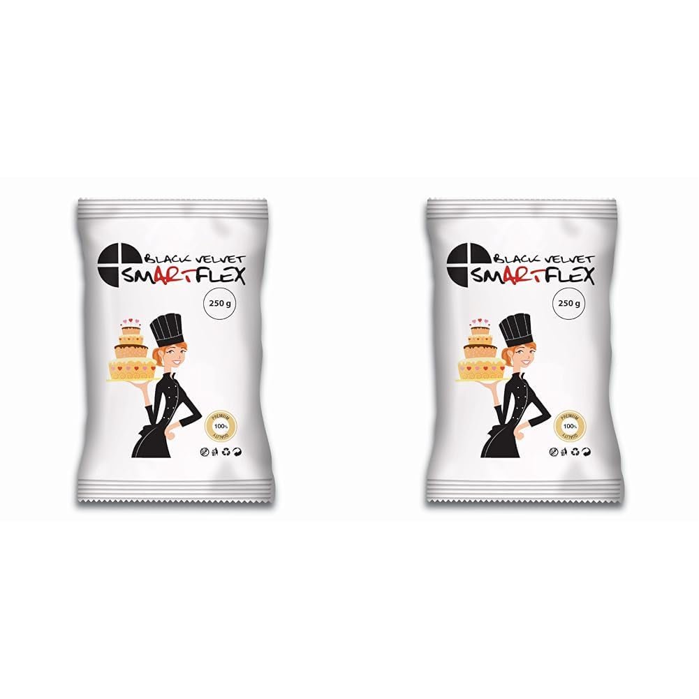 SmartFlex Fondant Black Velvet, 250 g (paquete de 2) Pasta de azúcar Naty Shop Título predeterminado