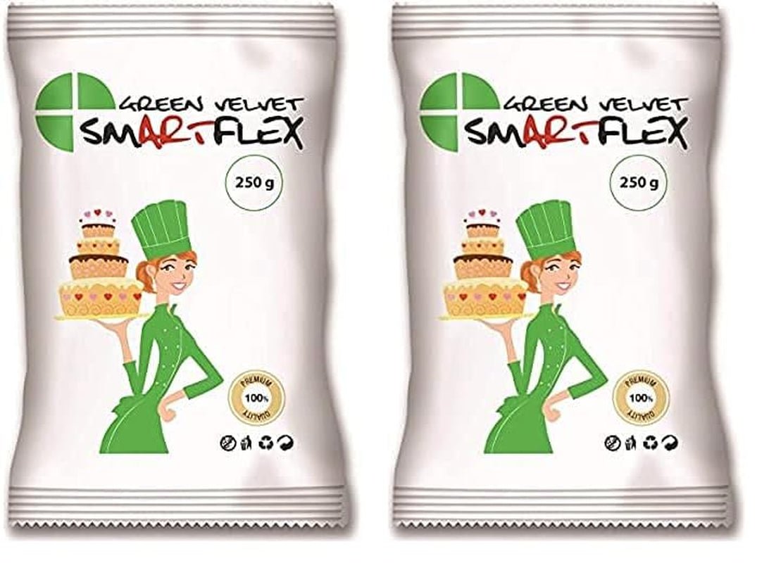 SmartFlex Fondant Green Velvet, 250 g (paquete de 2) Pasta de azúcar Naty Shop Título predeterminado