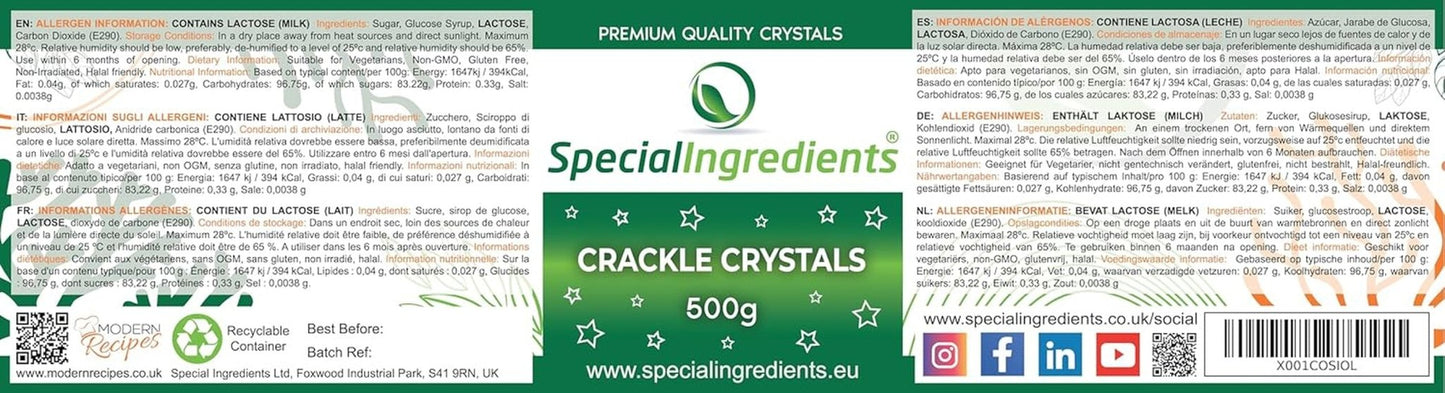 Ingredientes Especiales Cristales Crackle Crackle 500g La máxima calidad, sin OGM, ideal para tartas, dulces y helados Pasta de Azúcar Naty Shop