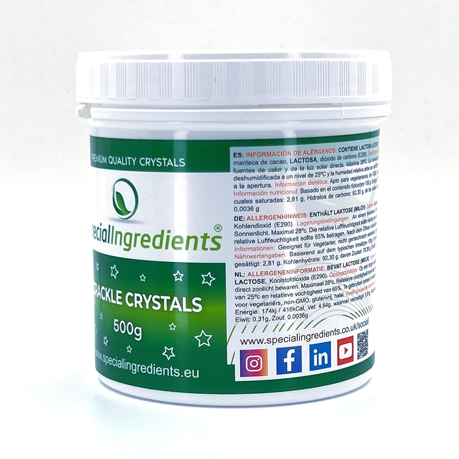 Ingredientes Especiales Cristales Crackle Crackle 500g La máxima calidad, sin OGM, ideal para tartas, dulces y helados Pasta de Azúcar Naty Shop