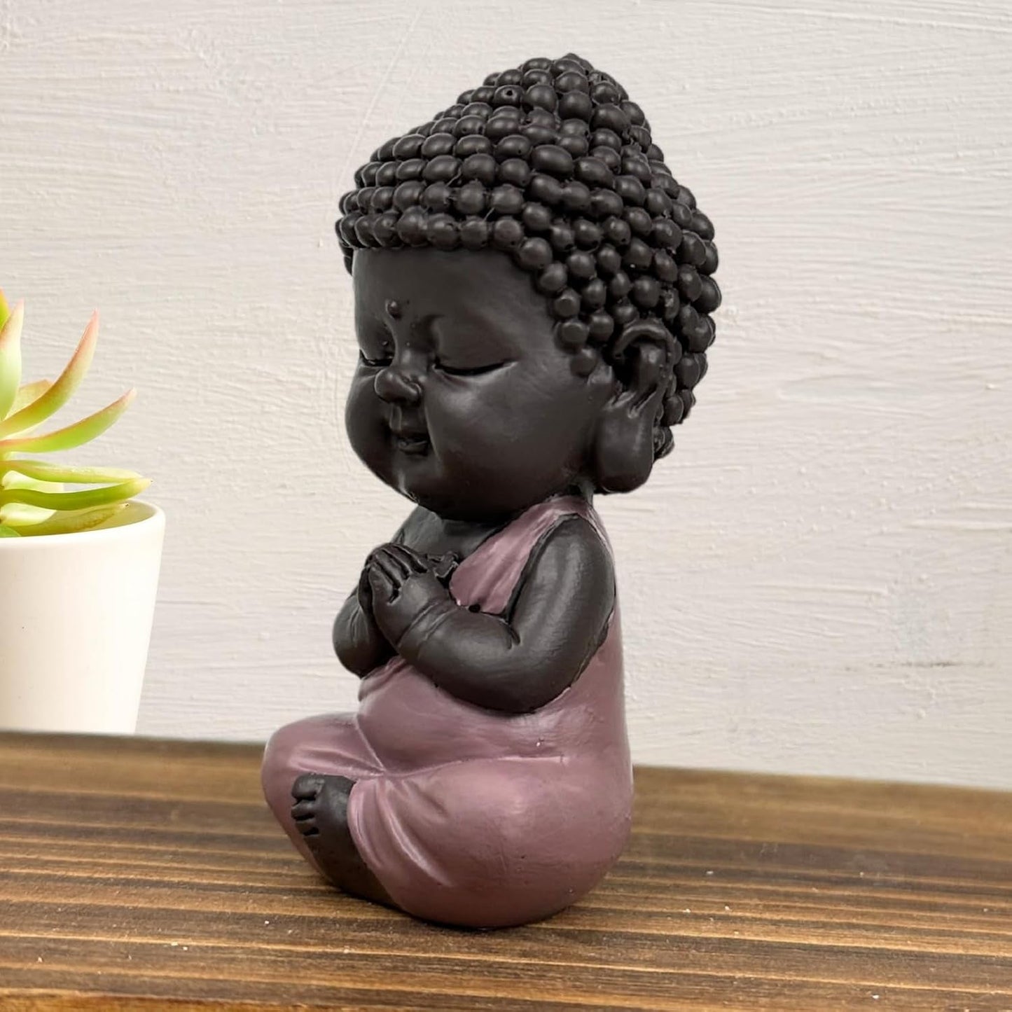 Figura Buda Bebé Toga Rosa - Figura inspiradora y alegre - Talismán positivo Concentración - Idea de regalo dulce y espiritual - Al. 7 cm - Estatuillas y esculturas Zen'Light Naty Shop