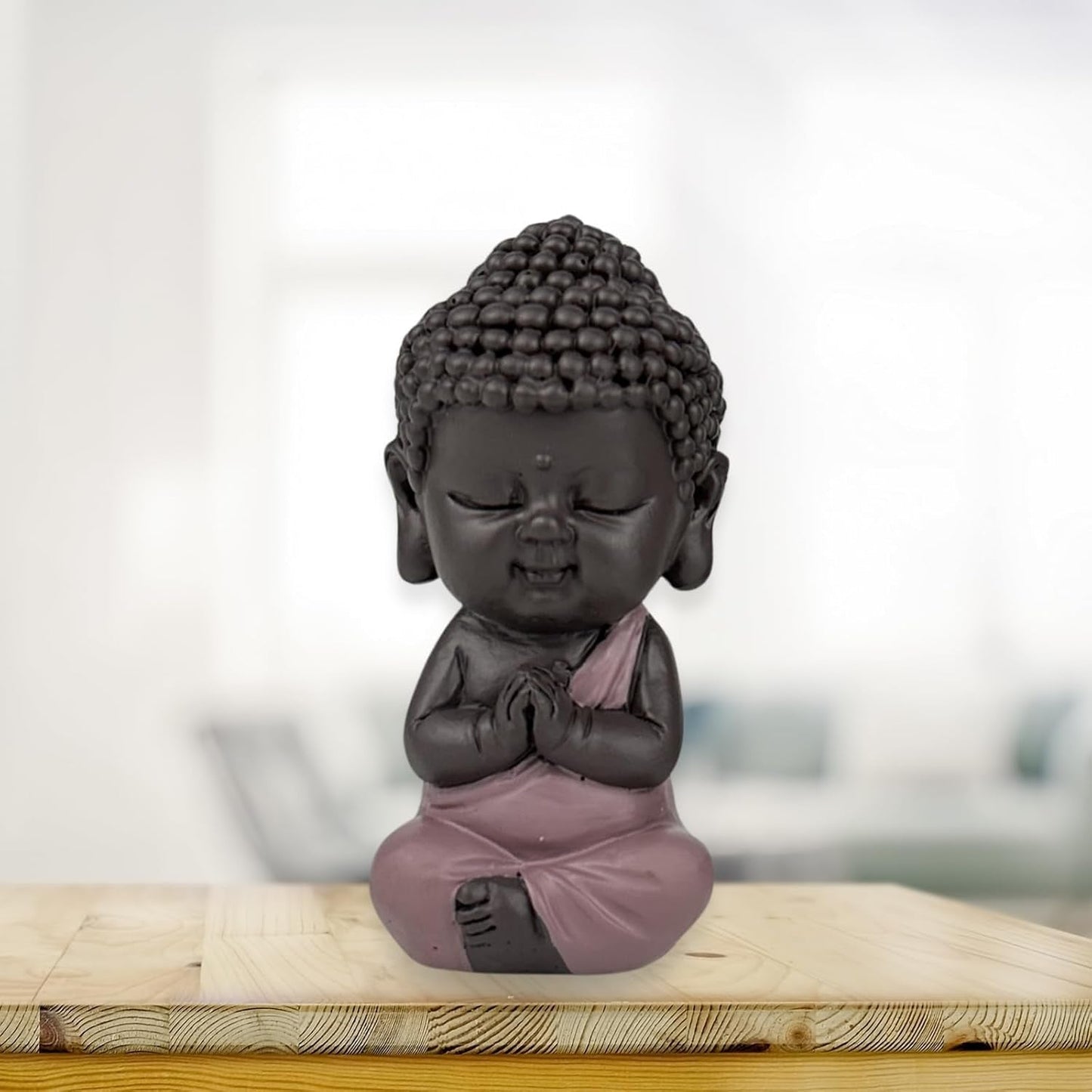 Figura Buda Bebé Toga Rosa - Figura inspiradora y alegre - Talismán positivo Concentración - Idea de regalo dulce y espiritual - Al. 7 cm - Estatuillas y esculturas Zen'Light Naty Shop