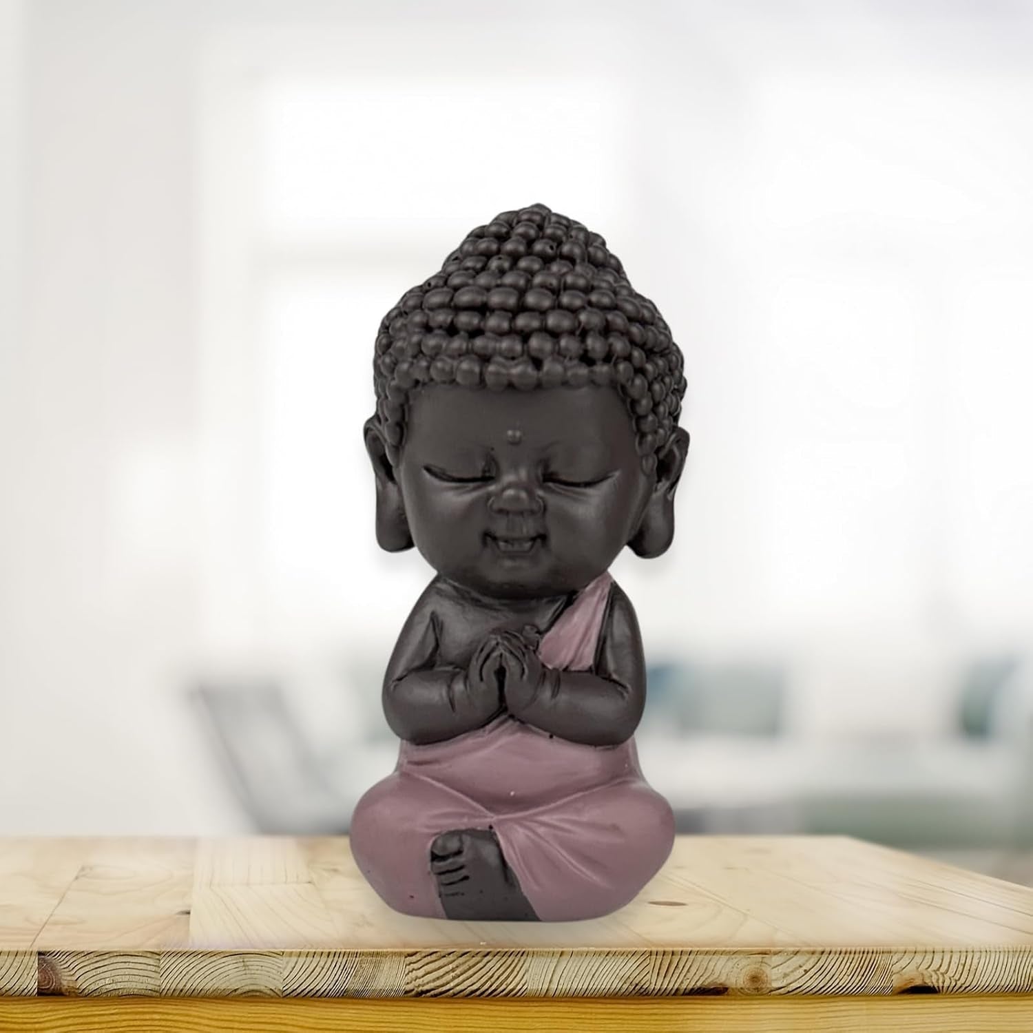 Figura Buda Bebé Toga Rosa - Figura inspiradora y alegre - Talismán positivo Concentración - Idea de regalo dulce y espiritual - Al. 7 cm - Estatuillas y esculturas Zen'Light Naty Shop