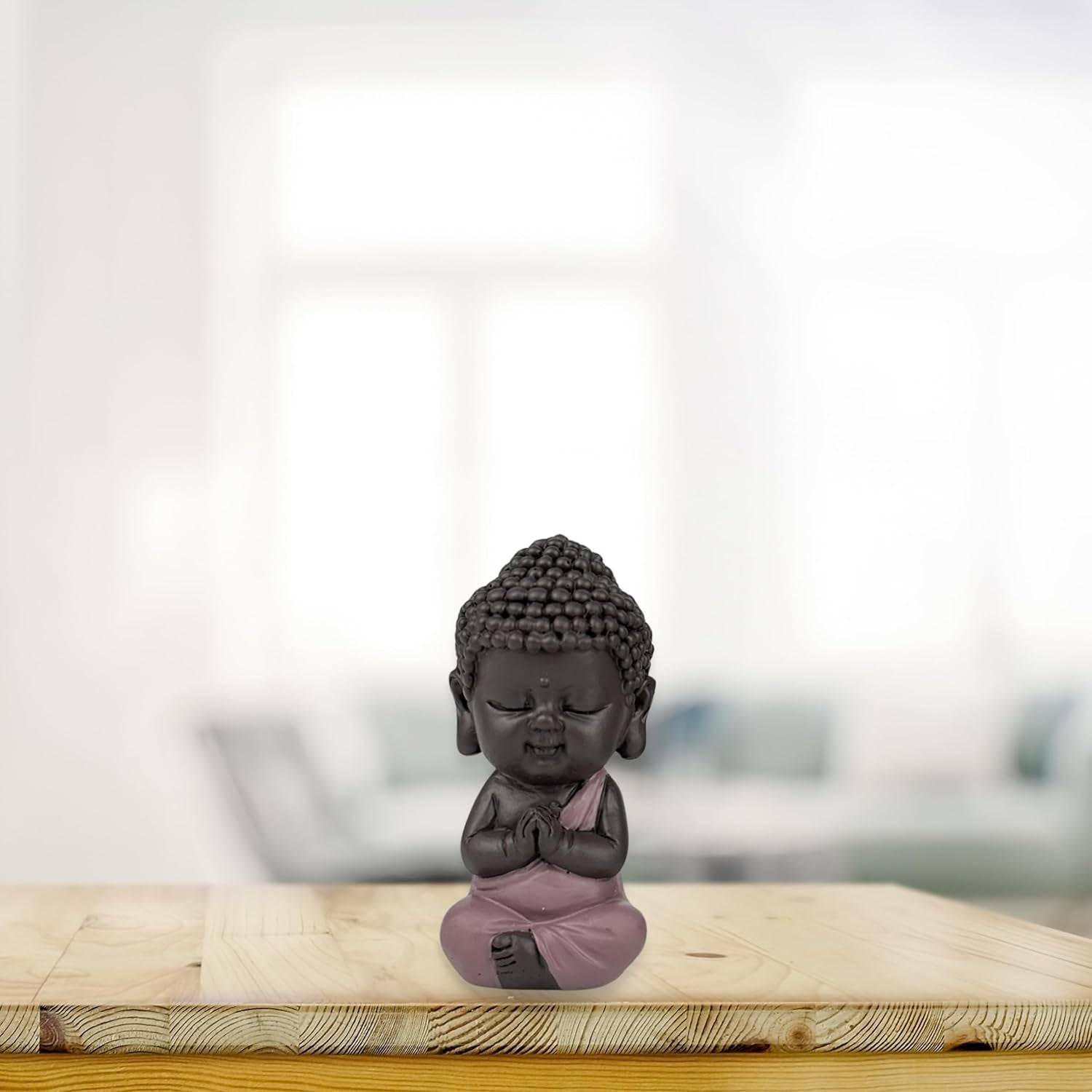 Figura Buda Bebé Toga Rosa - Figura inspiradora y alegre - Talismán positivo Concentración - Idea de regalo dulce y espiritual - Al. 7 cm - Estatuillas y esculturas Zen'Light Naty Shop