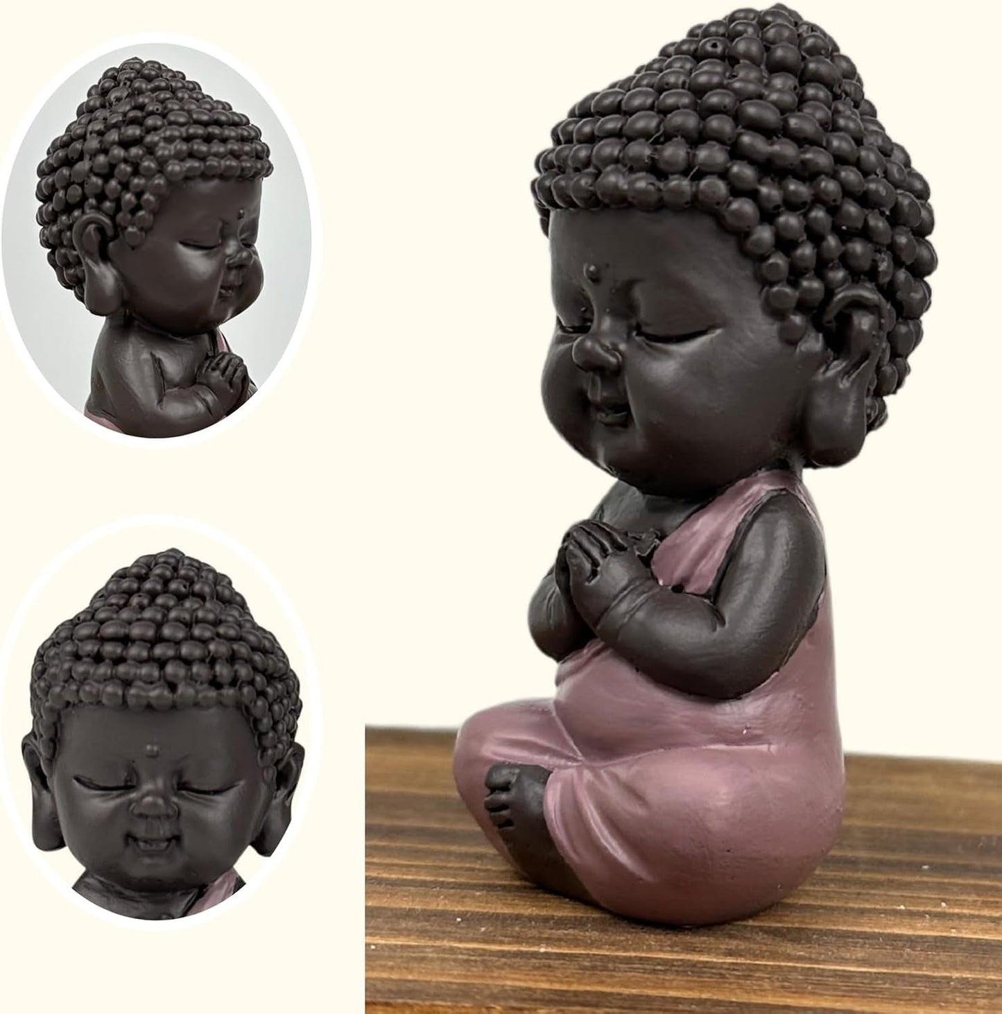Figura Buda Bebé Toga Rosa - Figura inspiradora y alegre - Talismán positivo Concentración - Idea de regalo dulce y espiritual - Al. 7 cm - Estatuillas y esculturas Zen'Light Naty Shop