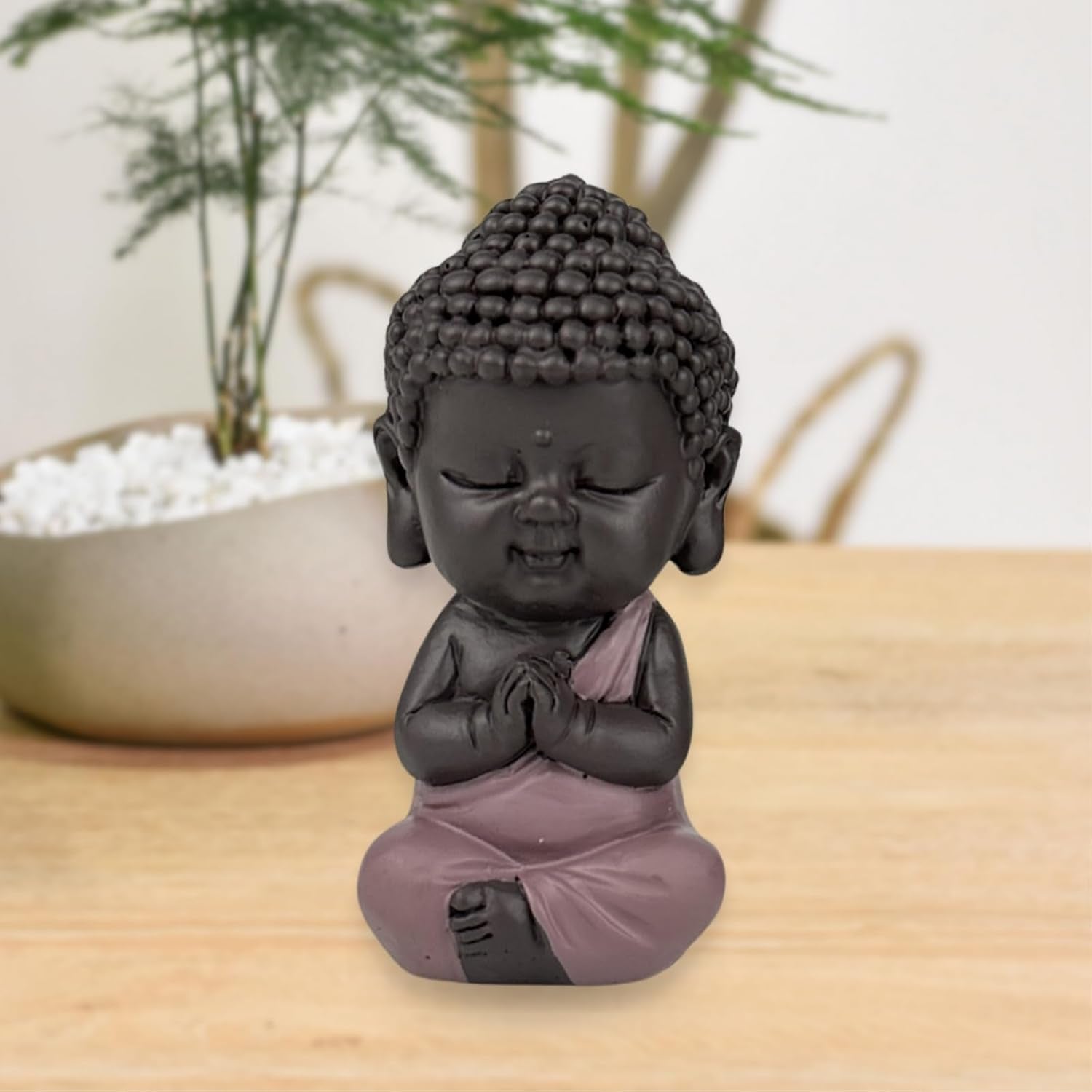 Figura Buda Bebé Toga Rosa - Figura inspiradora y alegre - Talismán positivo Concentración - Idea de regalo dulce y espiritual - Al. 7 cm - Estatuillas y esculturas Zen'Light Naty Shop