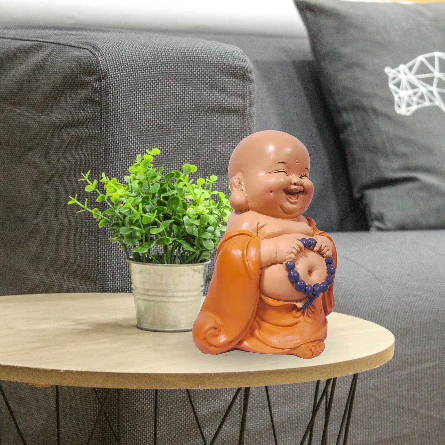 Estatua de Buda sonriente con rosario - Figura inspiradora y alegre - Talismán de la suerte lleno de positividad - Idea de regalo dulce y espiritual - -Al 10 cm - Estatuas y esculturas Zen'Light Naty Shop