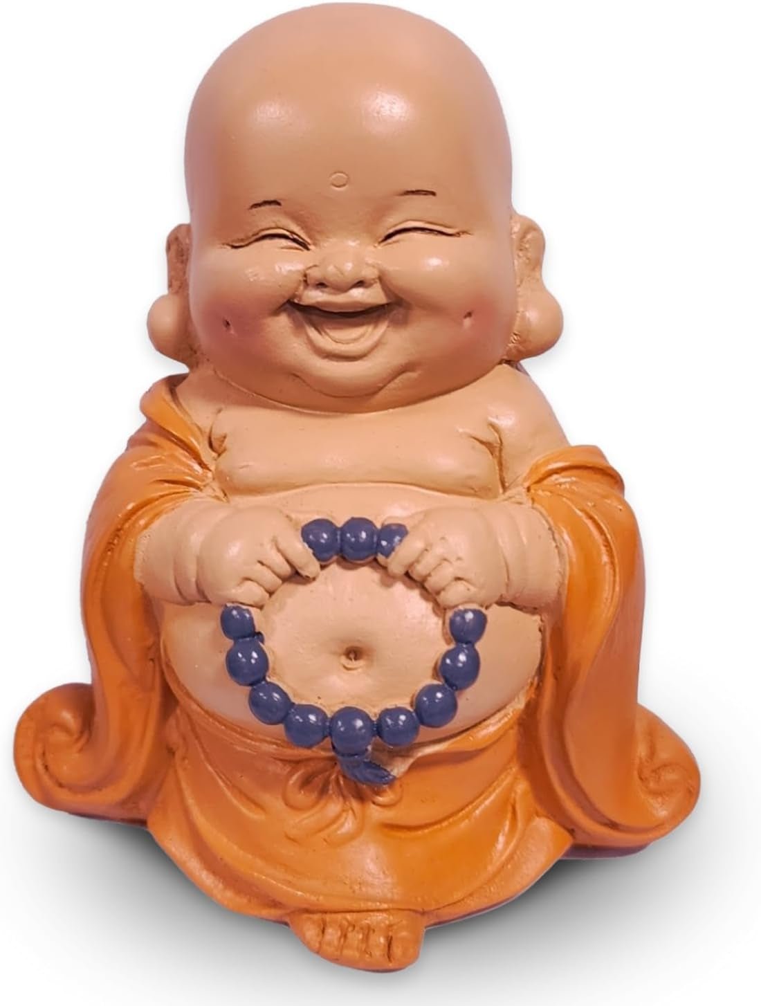 Estatua de Buda sonriente con rosario - Figura inspiradora y alegre - Talismán de la suerte lleno de positividad - Idea de regalo dulce y espiritual - -Al 10 cm - Estatuas y esculturas Zen'Light Naty Shop Default title
