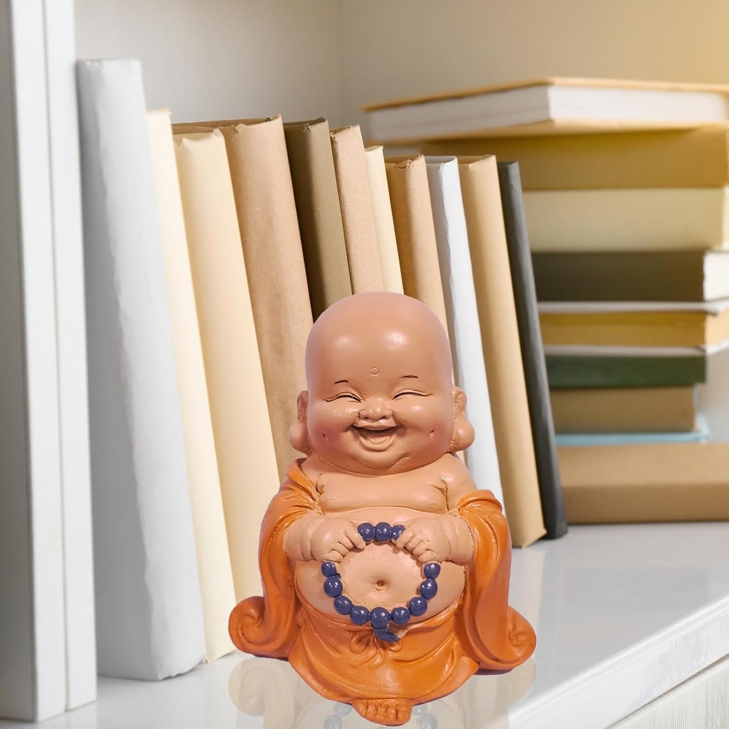 Estatua de Buda sonriente con rosario - Figura inspiradora y alegre - Talismán de la suerte lleno de positividad - Idea de regalo dulce y espiritual - -Al 10 cm - Estatuas y esculturas Zen'Light Naty Shop