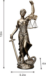 Estatua de la Dama de la Justicia Estatua de la Justicia de 30,5 cm Diosa de la Justicia Escultura de la Justicia Ángel grecorromano Estatuas ciegas de la Justicia para decoración Estatuillas y esculturas Naty Shop