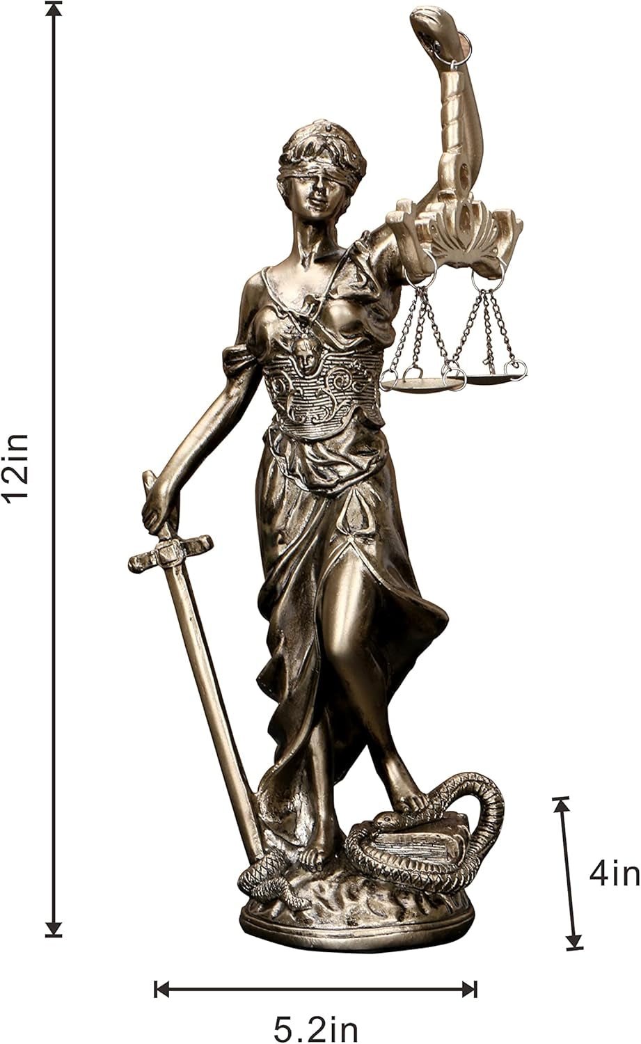 Estatua de la Dama de la Justicia Estatua de la Justicia de 30,5 cm Diosa de la Justicia Escultura de la Justicia Ángel grecorromano Estatuas ciegas de la Justicia para decoración Estatuillas y esculturas Naty Shop