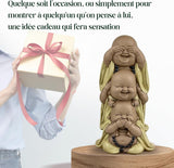 Estatua 3 Budas sonrientes - No ver nada - No oír nada - No decir nada - Bebé Buda Conjunto simbólico - Estado de ánimo tranquilo y alegre - Decoración Zen -Al. 18 cm - Estatuillas y esculturas Zen'Light Naty Shop